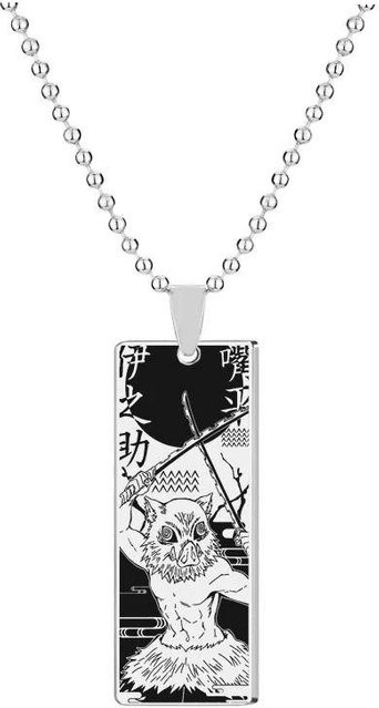 YiYuYiHua Halskette, Anime Dämon Slayer, Edelstahl, Silber, Unisex - Bild 1