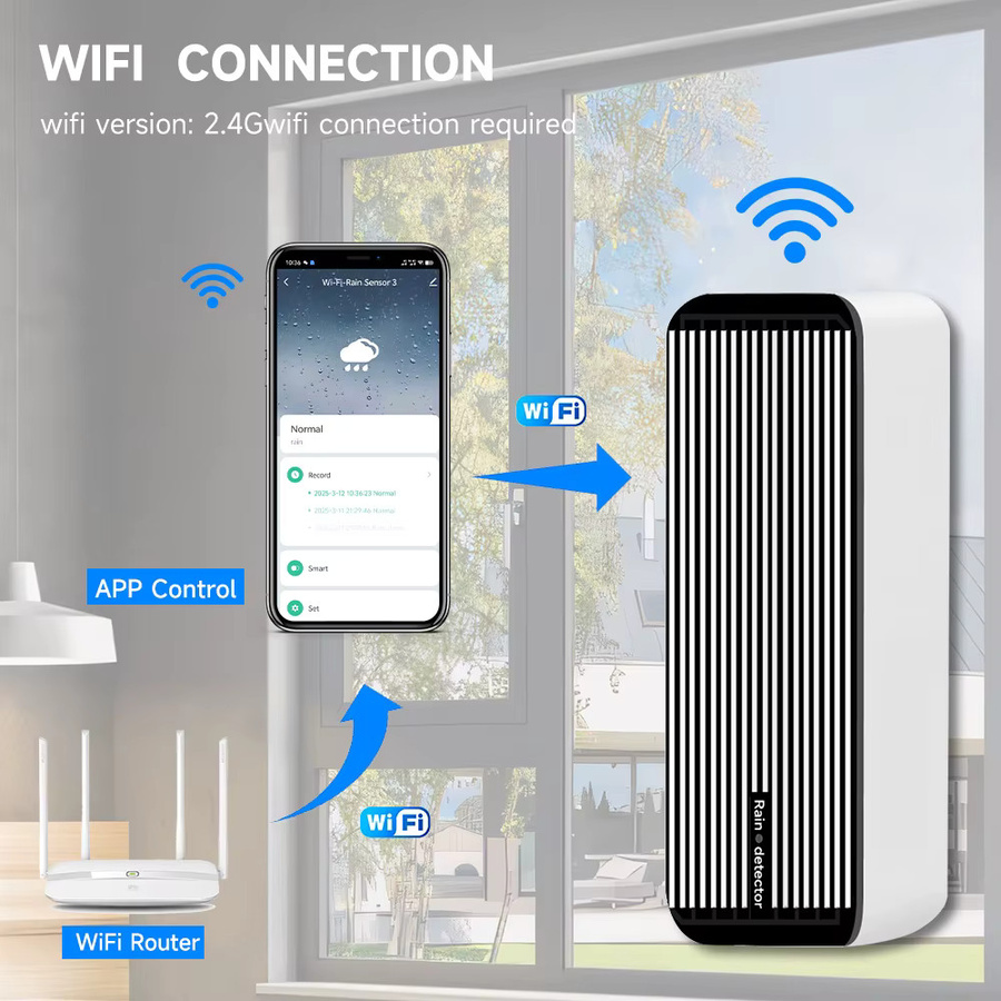 Tuya Smart WLAN-Regensensor iHseno Echtzeit-Regenwasserdetektor in Weiß, Smart Life App-gesteuert für Haus und Außenbereich - Bild 2