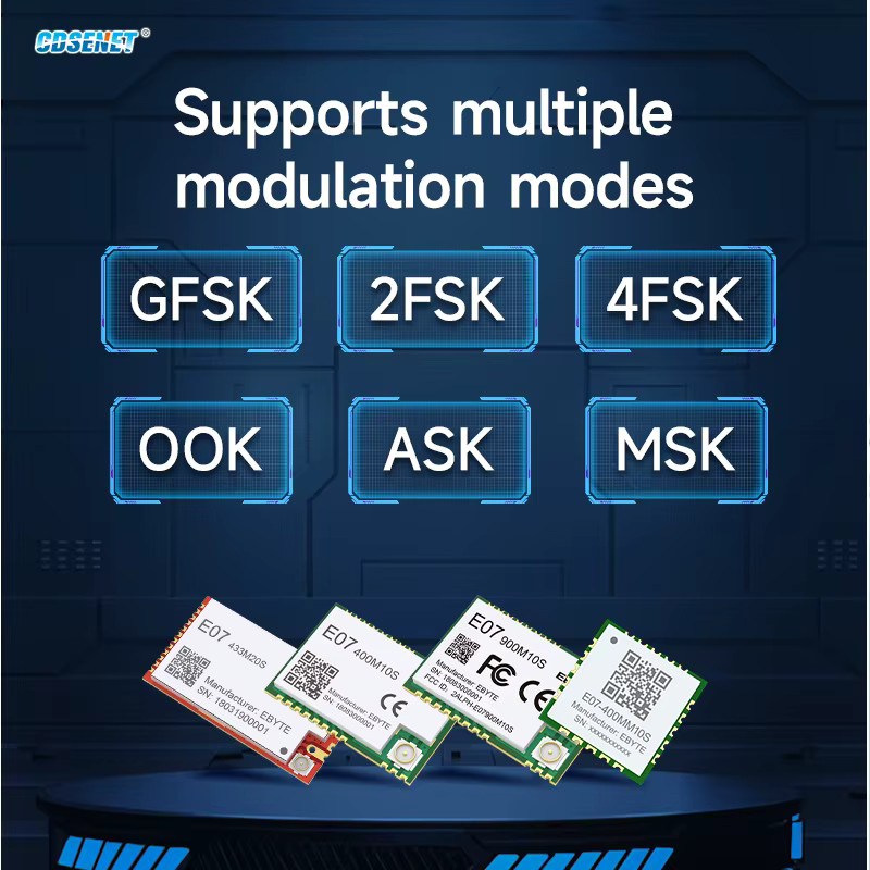 CDSENET E07-433M20S HF-Modul 433 MHz 100 mW 20 dBm SMD-PA-Transceiver für große Entfernungen - Bild 2