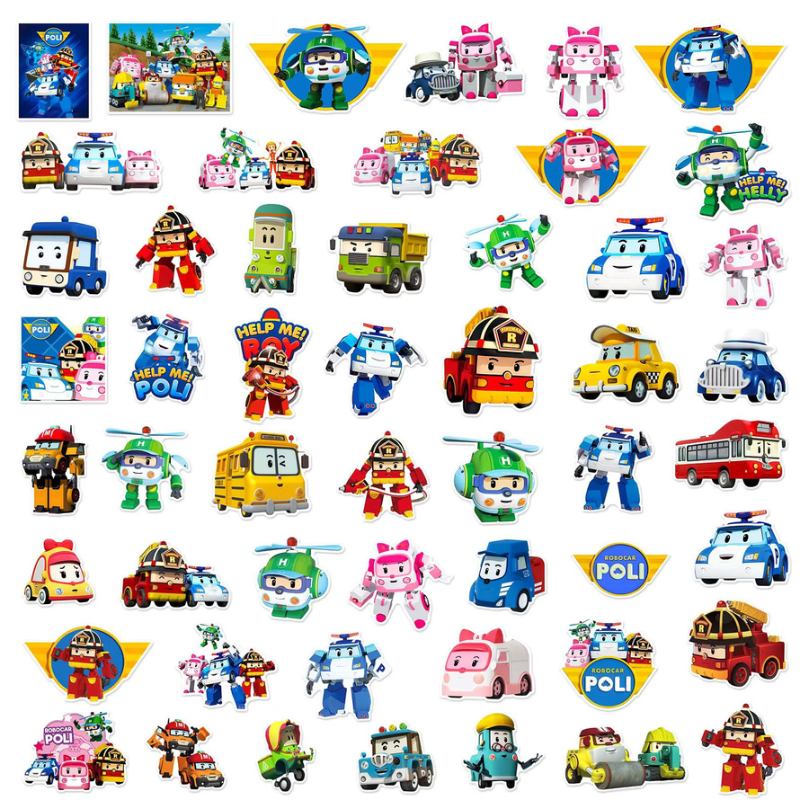 Robocar Poli Graffiti Aufkleber, 50-teiliges Set, multicolour - Bild 4