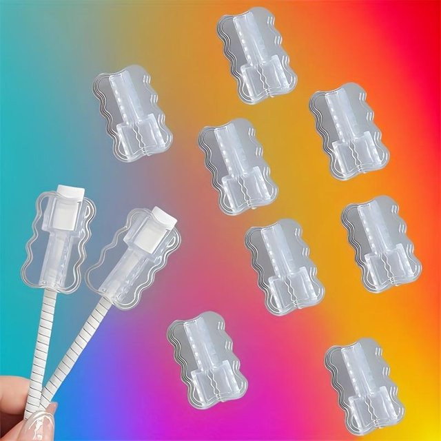 Transparenter TPU Ladekabel-Schutz für Apple und Android, flexibler Kabelschutz in Weiß zur Vermeidung von Kabelbrüchen - Bild 1