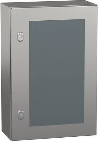 Schneider Electric SPACIAL S3X Edelstahl Schaltschrank mit Scotch Brite Oberfläche, Farbe: Silber, H x B x T: 60 x 40 x 20 cm - Bild 1