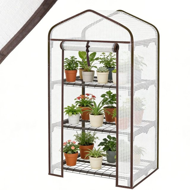 Sekey Foliengewächshaus für Garten und Balkon, weiß und transparent, B/T/H: 50 x 45 x 105 cm - Bild 1