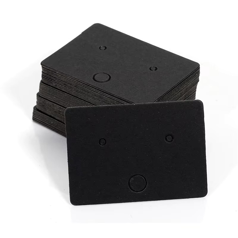 100 Stück DIY Ohrdekorationskarten aus Kraftpapier in Weiß, B: 4,5 cm, H: 3,2 cm - Bild 4