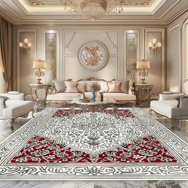 Karpetti Persischer Luxusteppich mit floralem Design, maschinengefertigt, rutschfest und waschbar, Mehrfarbig, B/T: 180 x 250 cm - Bild 1