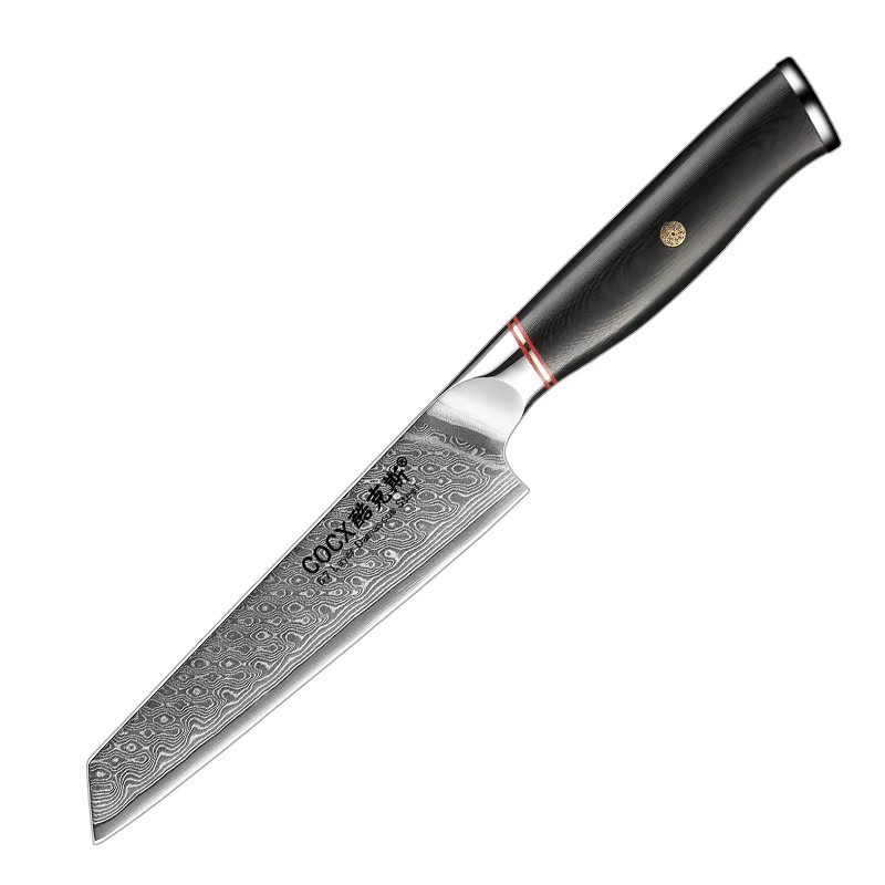 Damast-Allzweckmesser aus Premium-Stahl mit Holzgriff in Silber - Bild 4