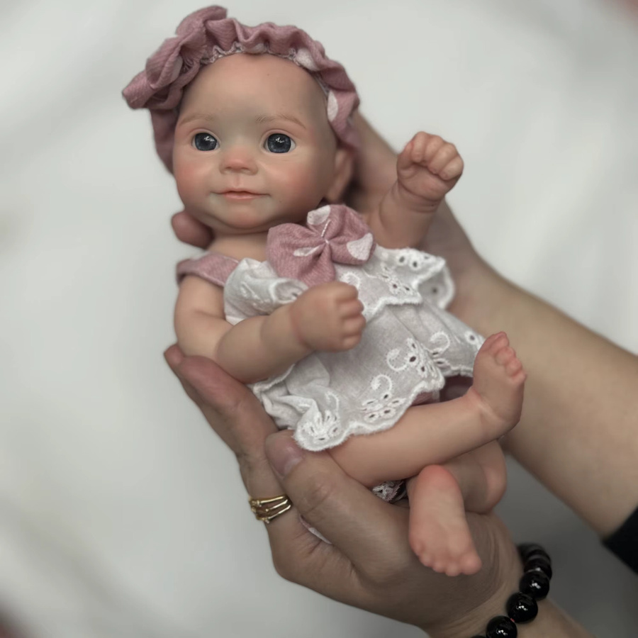 AnjoDoll Reborn Baby Puppe, Mädchen, Silikon, Rosa - Bild 2