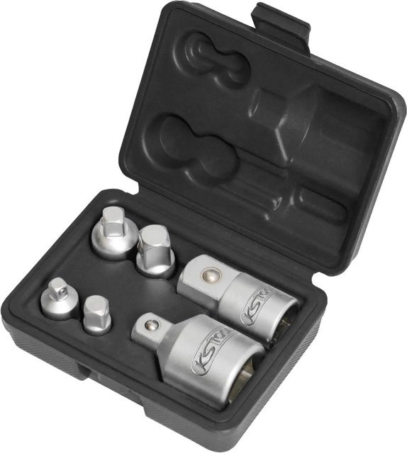 KS Tools Vergrößerungs- und Reduzieradapter-Satz aus Chrome-Vanadium, 6-teilig, Silber - Bild 2