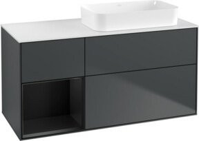 V&B Waschtischunterschrank Finion mit Wandbeleuchtung, Blau lackiert, B/T/H: 120 x 60 x 60 cm - Bild 1