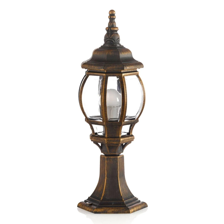 Lindby Nadesha Außenleuchte Retro Vintage Antik in Messing Gold, 1-flammig E27, IP44 spritzwassergeschützt - Bild 2