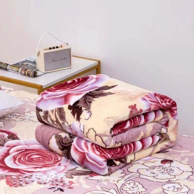 WTEMPO Flanell-Bettdecke für Erwachsene, weiche und warme Decke mit floralem Muster, Farbe: Grau, B/T: 120 x 200 cm - Bild 1