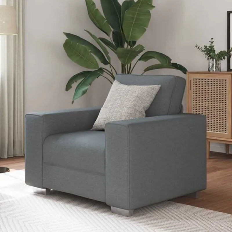 Modernes 1-Sitzer Sofa mit Kissen von vidaxl in Anthrazit aus Stoff, B/T/H: 100 x 77 x 82 cm - Bild 1