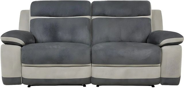 Vente-unique Relaxsofa Talca in Anthrazitgrau aus Microfaser mit 199 cm Breite - Bild 1