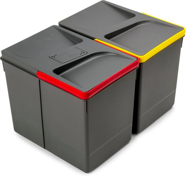 Emuca Recycle-Küchenschubladenbehälter mit geruchsdichtem Deckel, Anthrazitgrau, Höhe: 26,6 cm, 15 Liter - Bild 1