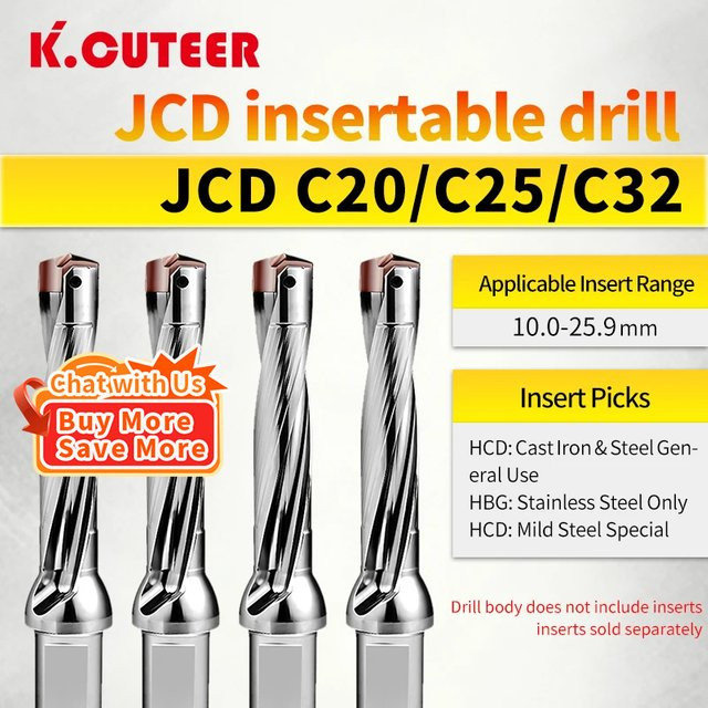 KCUTEER Präzisions-Einsteckbohrer JCD Kronenbohrer mit Innenkühlung, Farbe: Silber, Durchmesser: 10-29 mm - Bild 1