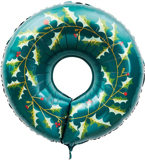Rico Design Folienballon Weihnachten Kranz, Höhe: 71 cm, Breite: 20 cm - Bild 1