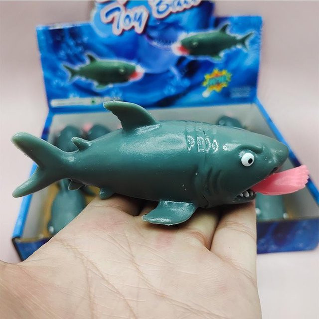 Lustiger menschenfressender Hai Squishy, Quetschspielzeug, black - Bild 1