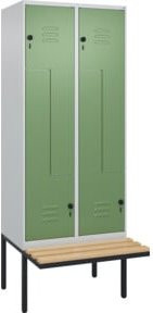 C+P Z-Spind Classic PLUS Sitzbank mit 4 Fächern und Sicherheits-Drehriegel, Buche-Hartholz und Stahl, B/T/H: 212 x 80 x 81,5 cm - Bild 1