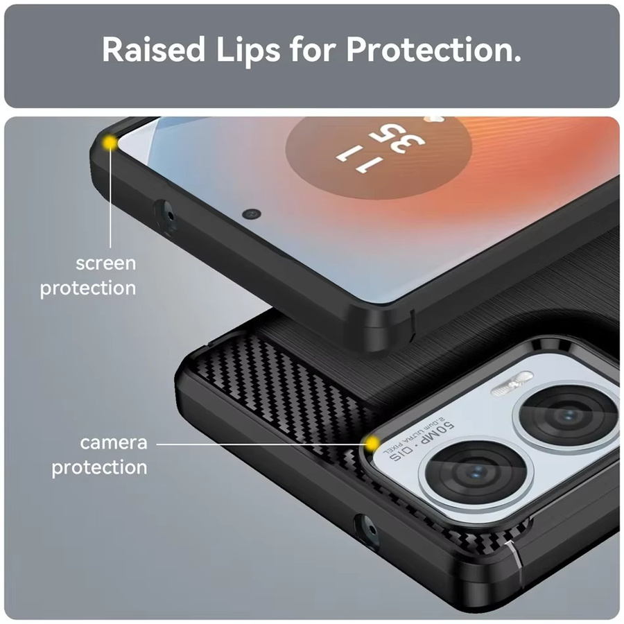 Motorola Schutzhülle Carbon Gebürstet TPU Rugged Armor Case für Moto G85 G75 G55 G45 G35 in Schwarz oder Blau - Bild 3