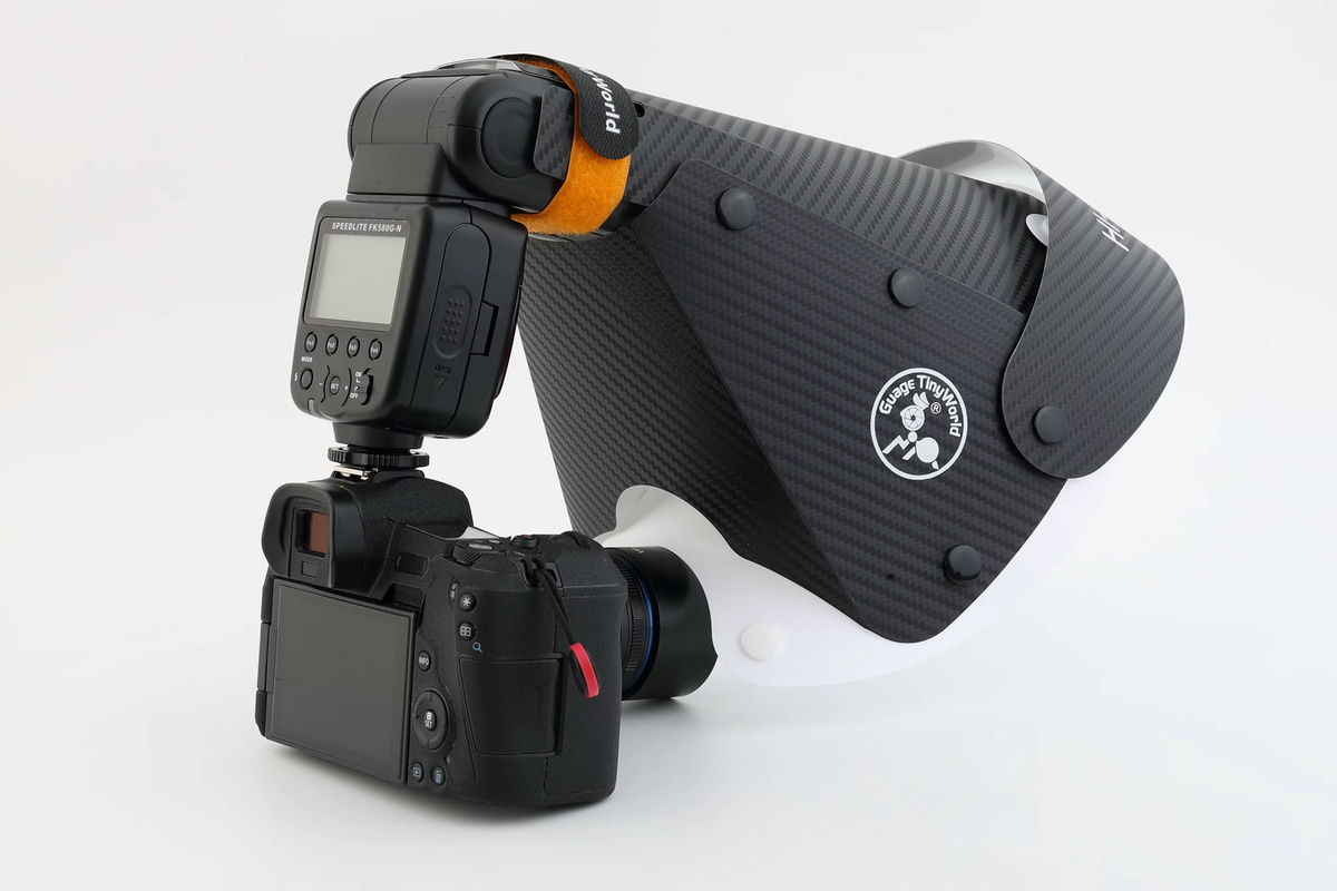Universeller Blitz-Diffusor Softbox Speedlight-Reflektor Snoot in Schwarz als Kamera-Zubehör für Makroaufnahmen in der Größe Klein - Bild 2