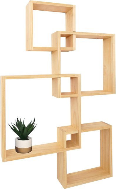 MCW Wandregal P23 Set aus 4 Würfelregalen in Kiefernholz Natur - Bild 1