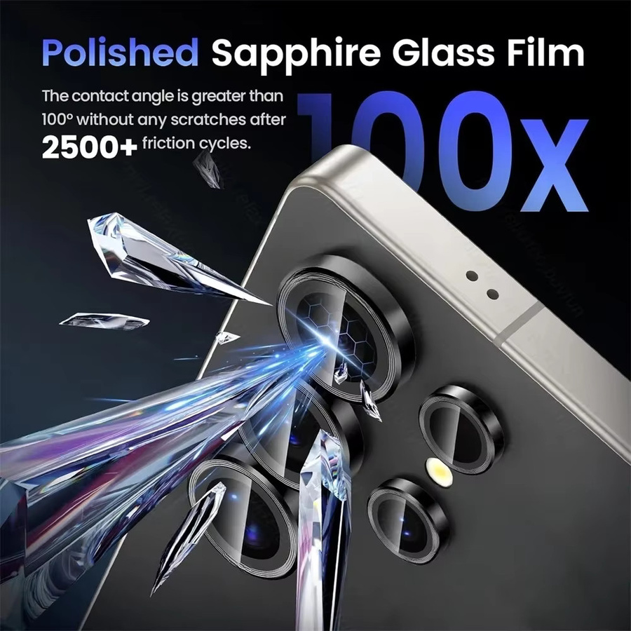 Bunter transparenter Metall-Linsenring-Schutz für Samsung Galaxy S26 Edge S25 S24 Ultra A16 A15 A35 A55 Z Fold 7 9D Kamera-Glasfolie in Blau - Bild 4