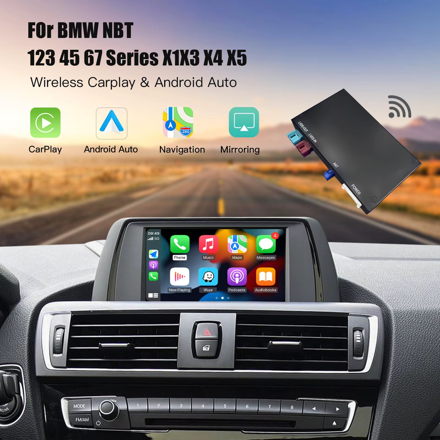 CARABC Drahtloses CarPlay und Android Auto Modul für BMW NBT 1 2 3 4 5 7 Serie, Schwarz - Bild 2