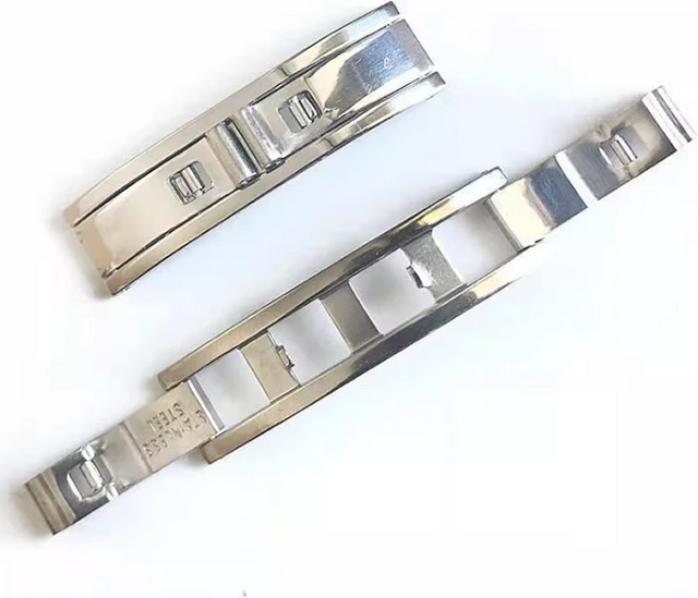 Neway Uhrenarmband-Faltschließe, Edelstahl, Silber, Schmetterlingsverschluss - Bild 1