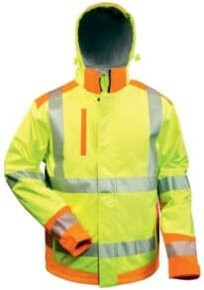 Warnschutzsoftshelljacke Rickmer FELDTMANN in Gelb/Orange, Größe L, nach EN ISO 20471 Klasse 3 - Bild 1