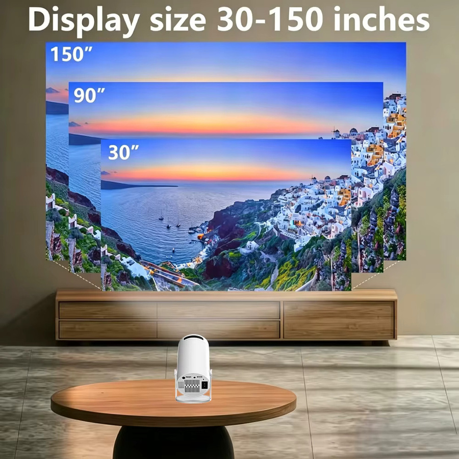 MAOHUTER Tragbarer Smart-Projektor mit 4K Vision, 180 Grad Rotation und automatischer Trapezkorrektur, Weiß - Bild 2
