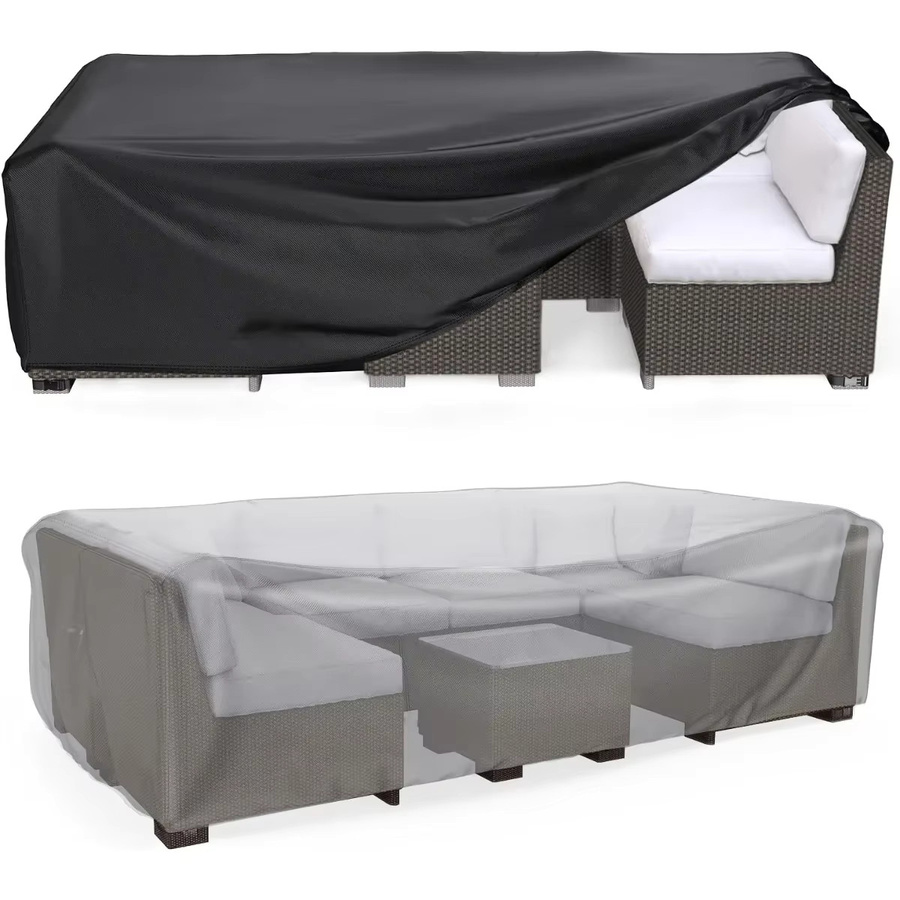 Wasserabweisende Sofa-Abdeckung für Terrassenmöbel in Schwarz mit UV-Schutz und Schneeschutz für alle Jahreszeiten - Bild 3