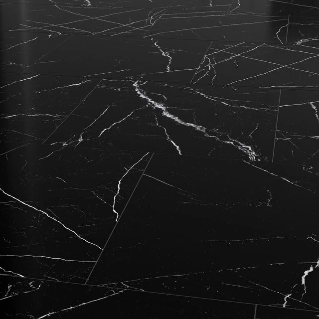 Bodenfliese Feinsteinzeug United Tile und Mosaic Statuario Nero Schwarz Marmor-Look Poliert B/B: 60 x 60 cm - Bild 1