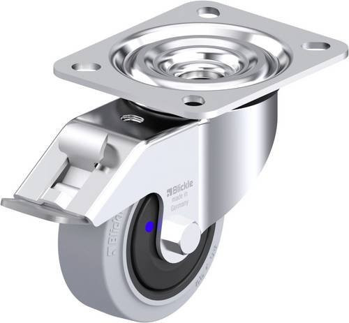 Blickle L-POEV 80XKF-FI-SG Stahlblech-Lenkrolle in Silber, Rad-Durchmesser: 80 mm, Tragfähigkeit: 140 kg - Bild 1