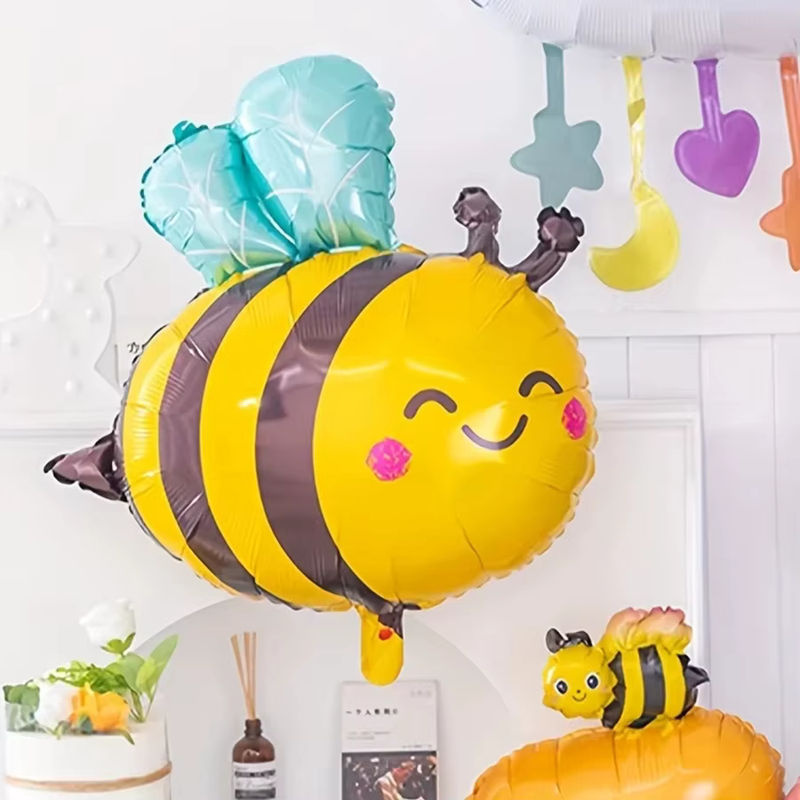 Set aus 3 Bienen-Aluminium-Folienballons in Gelb für Baby-Geburtstage und Party-Dekorationen - Bild 3