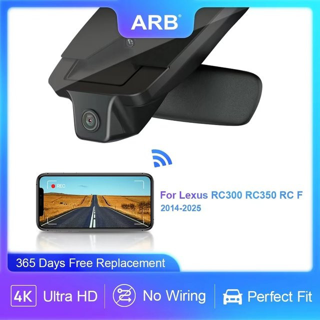 4K Dash Cam für Lexus RC RC300 RC350 RC F 2014-2025 mit WIFI App und ARB OEM Look in Schwarz - Bild 1