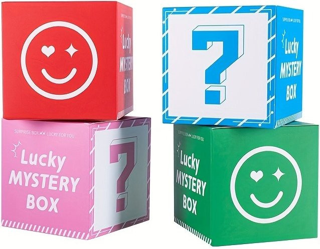 Glücks-Überraschungsboxen aus Papier in Blau und Multicolour für Partygeschenke und Feiertagsüberraschungen - Bild 1