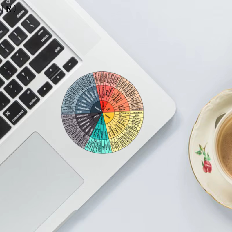 6 Stück bunte Stimmungsrad-Aufkleber mit Psychologie-Zitaten und Kunst-Motiven für Wanddekoration, Laptop und Scrapbooking, Multicolor - Bild 2