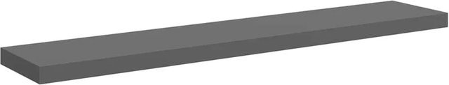 vidaXL Schweberegal in Grau Hochglanz, modernes Wandregal aus MDF und Metall, B/T/H: 120 x 23,5 x 3,8 cm - Bild 1