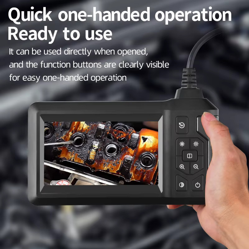 GUANMOU Endoskop Kanalkamera mit 4,3-Zoll-IPS-LCD-Display, 1080P Auflösung, IP67 wasserdicht und einstellbaren LED-Leuchten, Schwarz - Bild 4
