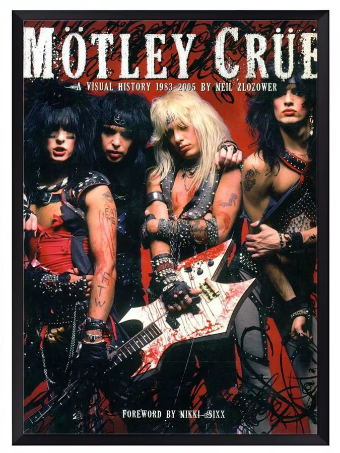 Selbstklebendes Retro-Poster von Motley Crues in Weiß und Multicolour, wasserfestes Papier, Rechteckig, Breite: 20,0 cm, Höhe: 15,0 cm - Bild 6