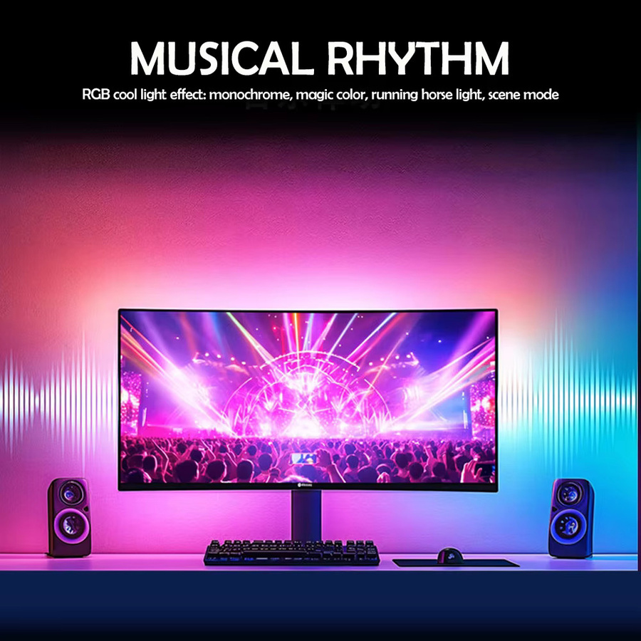 RGB LED Lichtstreifen mit Color Pickup Funktion für Gaming und Monitor Hintergrundbeleuchtung, USB-Anschluss, Multicolour - Bild 3