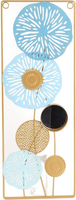 CosyHome Wanddeko aus Metall in Weiß mit floralem Design und runder Form - Bild 1