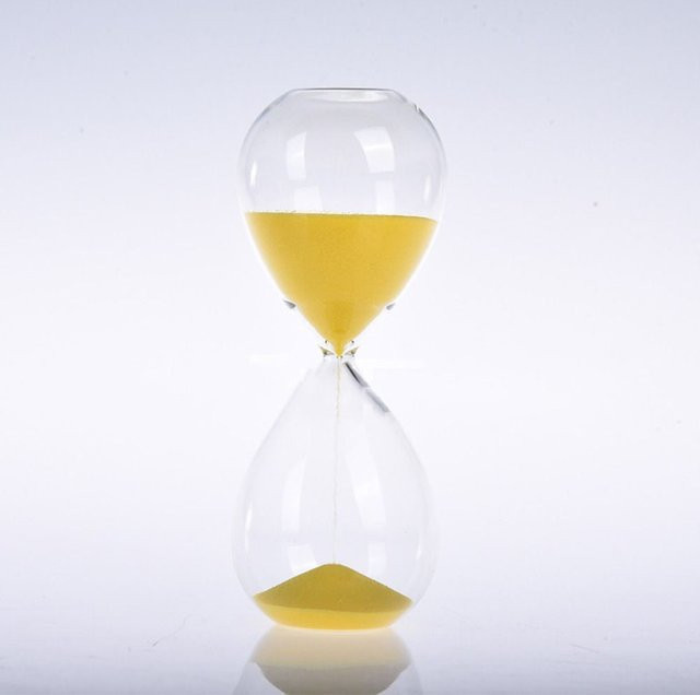 Hongye Sanduhr Timer aus Glas in Tropfenform, Nordic Design, Gelb, 15 Minuten - Bild 1