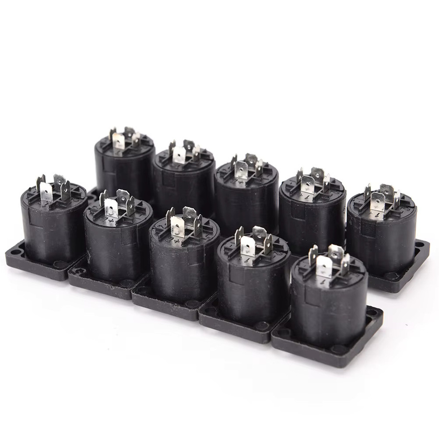 10er Set Speakon 4-Pin Weibliche Buchsen für Audio-Lautsprecher und Verstärker in Schwarz - Bild 2