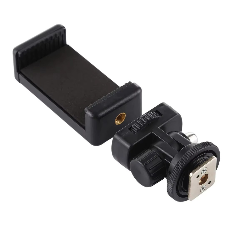 SZKOSTON Universal Telefon Stativ Halterung mit Kaltschuh Halterung in Schwarz für iPhone, Samsung und DSLR Kameras von Canon, Nikon oder Sony - Bild 5