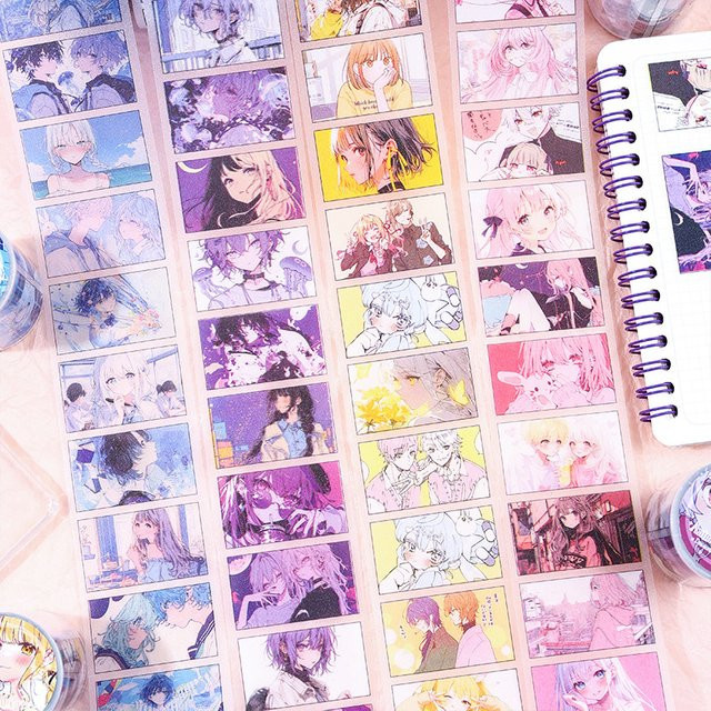 5 Rollen Anime Washi Tape Set mit Charakter-Motiven für Scrapbooking und DIY-Projekte, Mehrfarbig, B/H: 2 x 200 cm pro Rolle - Bild 1