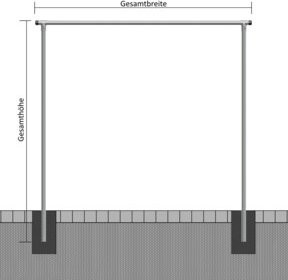 Schake Wäschetrockengerüst aus Stahl in Silber, Querstange Länge: 250 cm, Durchmesser: 48 mm - Bild 1