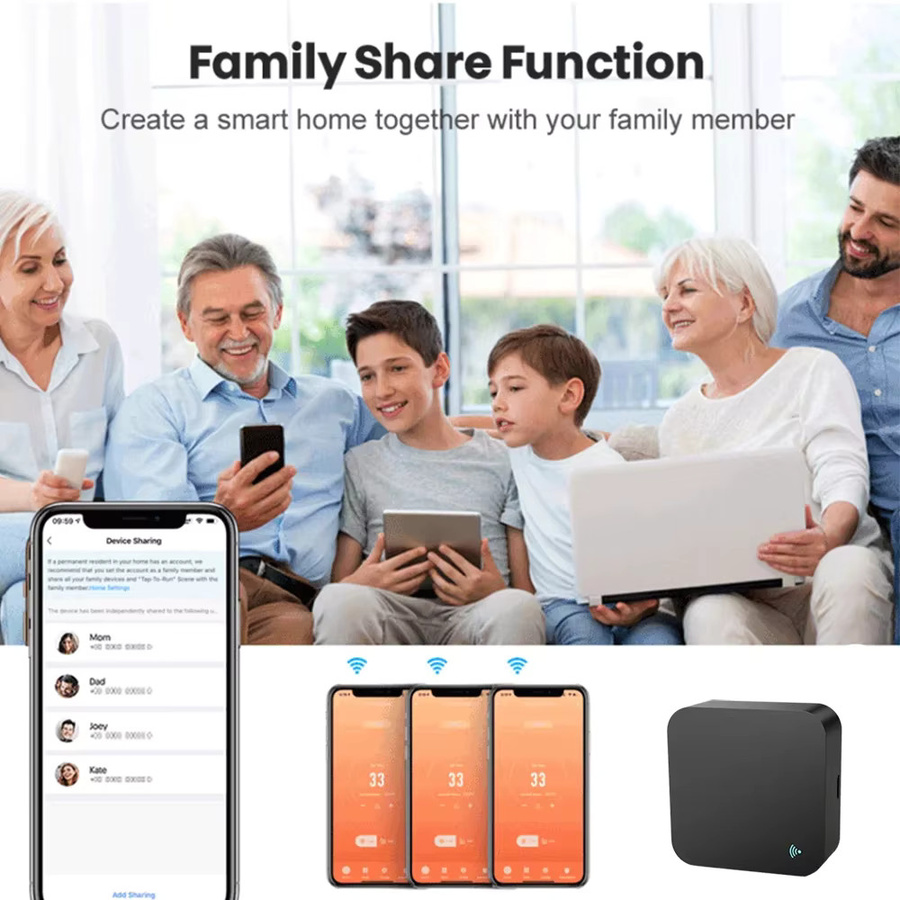 Tuya Smart IR Remote WiFi IR Blaster Schwarz Kompatibel mit Alexa und Google Home zur Steuerung von TV und Klimaanlage - Bild 3
