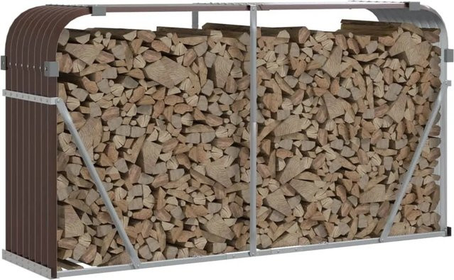 vidaXL Kaminholzunterstand aus verzinktem Stahl in Braun B/T/H: 180 x 45 x 100 cm - Bild 1