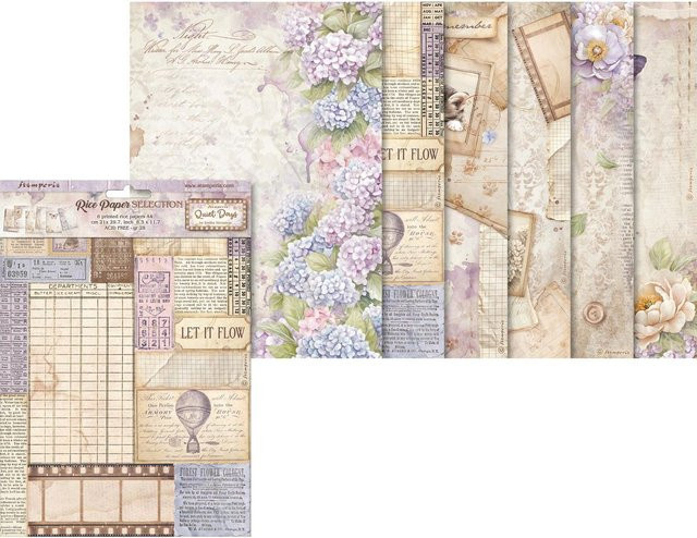 Stamperia Motiv-Strohseiden Sortiment Quiet Days in Multicolor, A4 - Bild 1